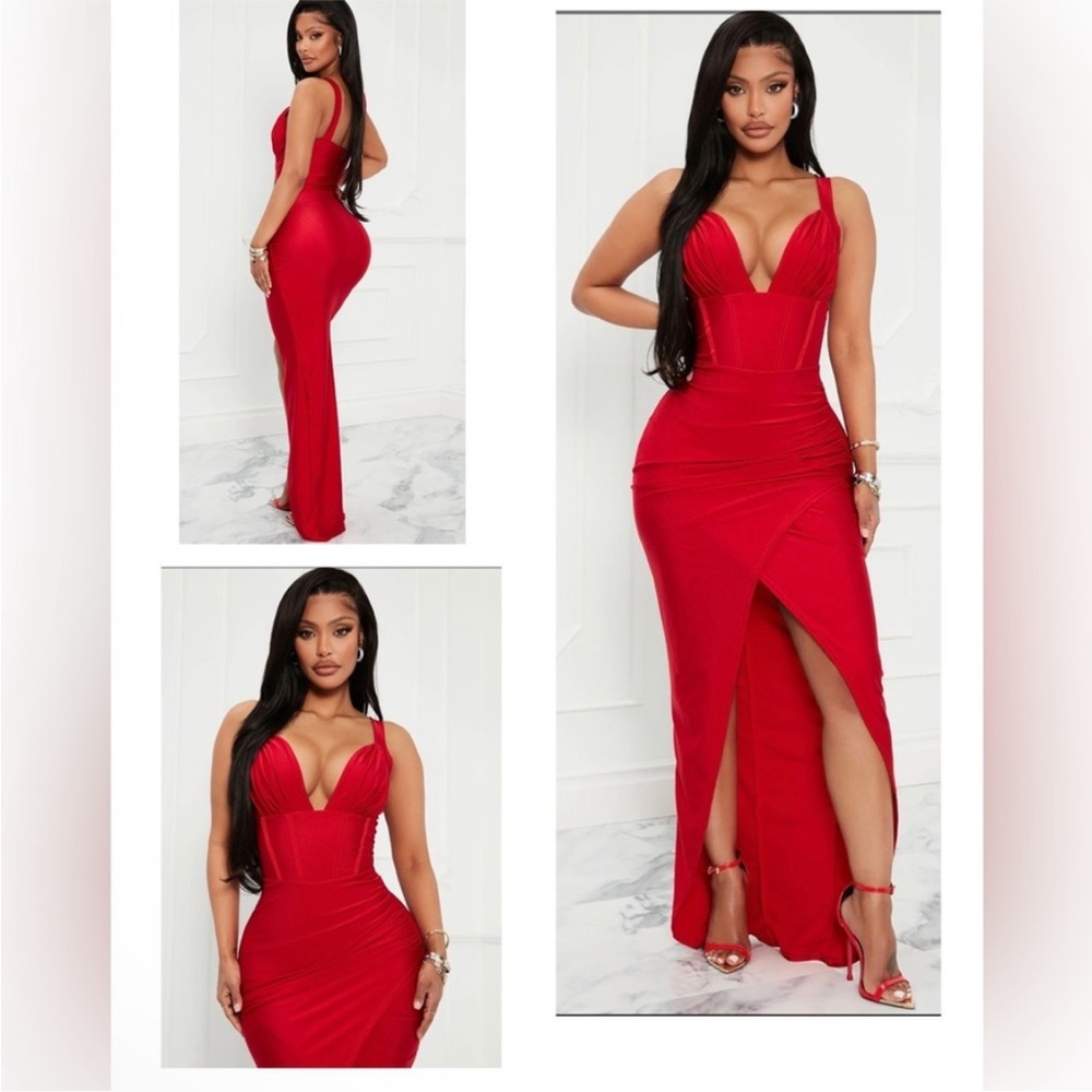 Fashion Nova On Scene Maxi Dress Red Womens XL NWT